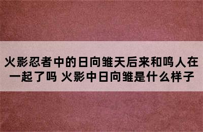 火影忍者中的日向雏天后来和鸣人在一起了吗 火影中日向雏是什么样子